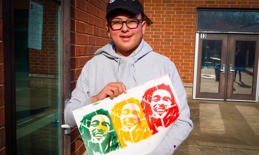 Students make art projects